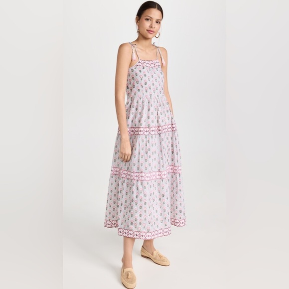 Marea By Liz Joy Dresses & Skirts - Marea by Liz Joy Veranda Floral Tier Tassel Tie Block Print Midi Maxi Dress